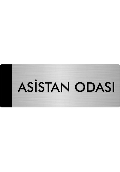 Metal Yönlendirme Levhası, Departman Kapı Isimliği Asistan Odası 7x20 Cm Gümüş Renk
