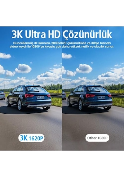 Ayrex Kawa D6 3k 1620p Wdr Wifi 145 Geniş Açı Lens Araç Kamerası + 32gb Hafıza Kartı
