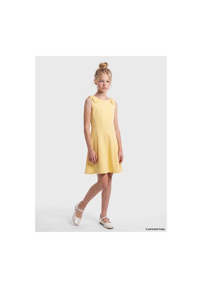 LC Waikiki Alıta Cıty Farkıyla Lcw Kids Sarı Düz Kız Çocuk Elbise Sari - 930599422 Sari