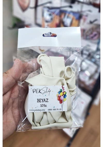 Beyaz Balon 10 Adet - 12 Inc 30 Cm Parti Balonu Çok Renkli