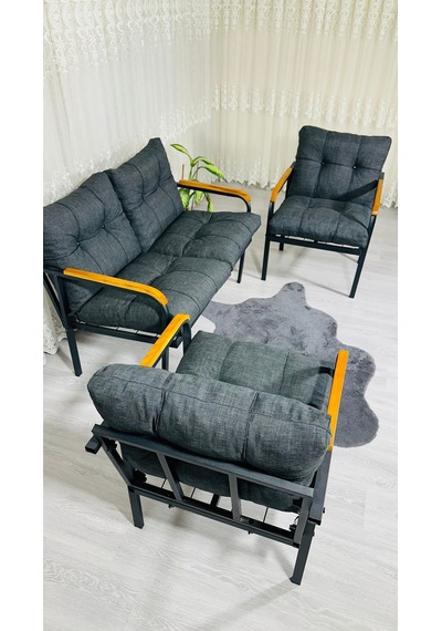 Madame Home Kalanşo Balkon, Bahçe,teras,cafe - Salon - Metal Kanepe Koltuk Takımı Çay Seti 2+1+1 Antrasit Madame Home Kalanşo Balkon, Bahçe,teras,cafe - Salon - Metal Kanepe Koltuk Takımı Çay Seti 2+1+1 Antrasit