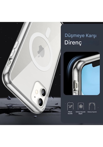 Apple Uyumlu iPhone 11 Şeffaf Magsafe Kılıf Safe Şeffaf
