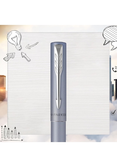 Parker Vector Xl Mat Dolma Kalem, Gümüş-mavi, M, Mavi Diğer