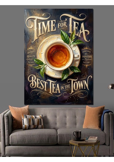 Time For Tea Çay Saati Dekoratif Kanvas - Mdf Ahşap Tablo