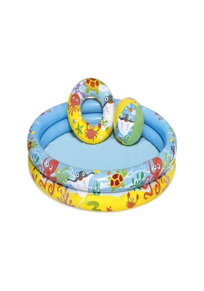Bestway 51124 Çocuk Havuzu + Top + Simit Set
