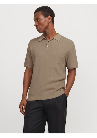 Jack & Jones Jprcccooper Knıt Polo Ss Sn Greige Renkli