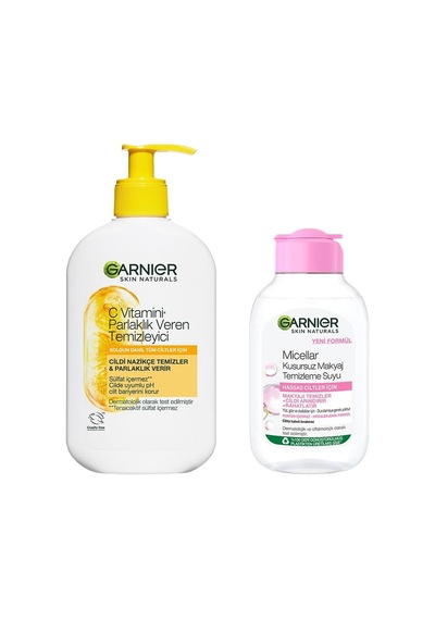 Tr C Vitamini Parlaklık Veren Temizleyici 250 Ml & Micellar Kusursuz Makyaj Temizleme Suyu 100 Ml Cilt Bakım Seti
