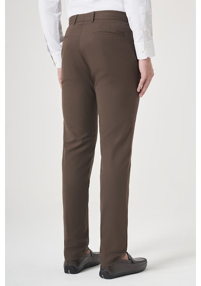 İmza Kahverengi Yan Cep Slim Fit Esnek Chino Pantolon 1003260154 Koyu Kahverengi