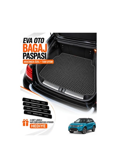 Suzuki Vitara 2014-2025 Uyumlu Eva Bagaj Paspası Araca Özel Koyu Gri
