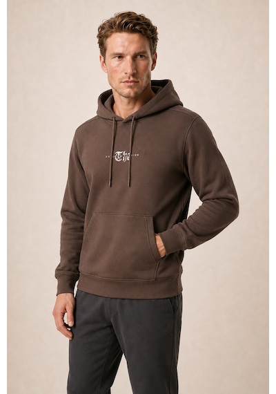 Redline Thenk Yeni Sezon Erkek Regular Fit Kapüşonlu Sweatshirt Kahve