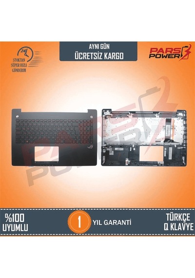 Asus Uyumlu N550JK-CN090H, N550JV-DB71-CA, N550JV-DB72 Klavye Kasalı Işıklı (Siyah TR) (Pars Power) Siyah Kasalı - Işıklı 267103