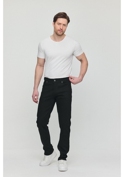 Polo State Regular Fit Likralı Erkek Denim Kot Pantolon Siyah Siyah