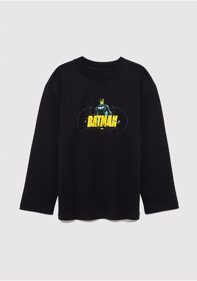 Mavi - Batman Baskılı Siyah Tişört 6610294-900 Siyah