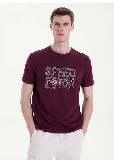 Discovery Expedition Bordo Pamuk Karışımlı T-shirt D6sm-tst3706