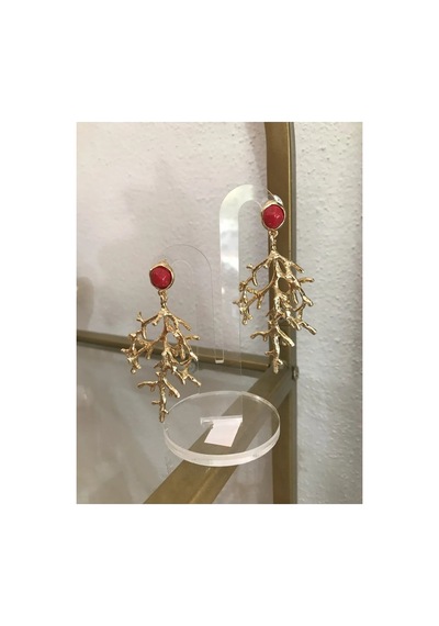 Linalya Jewelry Mercan Küpe Altın - Model 185