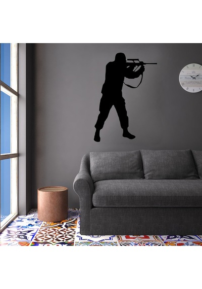 Asker Folyo Sticker 20cm Uzunluk Siyah