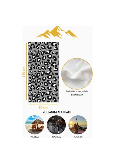 Dijital Baskı Plaj Deniz Havlusu Leoparlı Desen Peştamal Hvl0016 Renkli