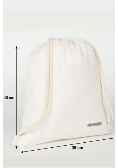 Hapshoe Look Krem 35x40 Cm Unisex Ham Bez Büzgülü Ayakkabı Terlik Çantası Natural