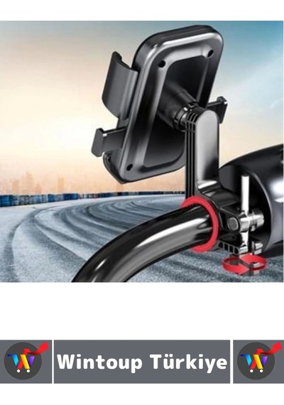 360 Derece Döner Yan Alt Sabitleyici Dikey Yan Kullanım Scooter Motor Bisiklet Gidon Telefon Tutucu