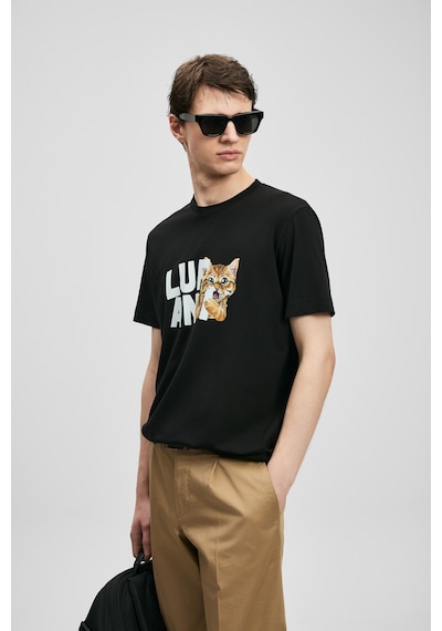 Lufian Max Modern Grafik Tişört Siyah Siyah 111020304100100