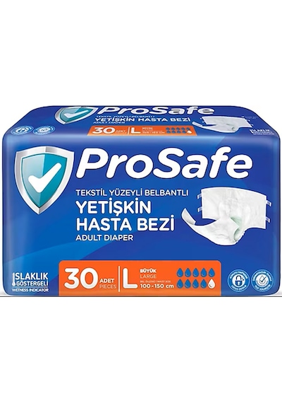 Prosafe Belbantlı Large Büyük Boy Hasta Bezi 30 Adet 1 Paket L