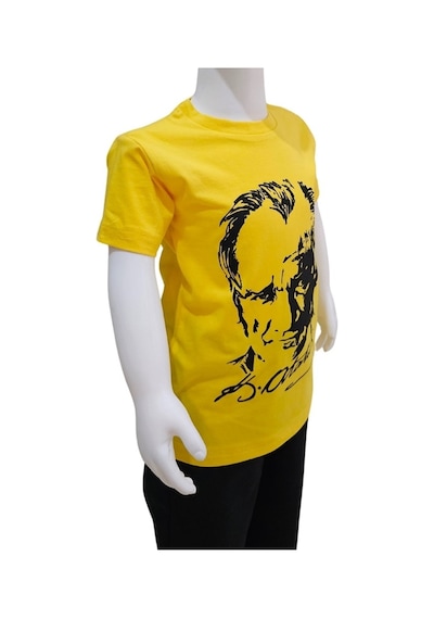 Kostüm Sarayı Atatürk Baskılı Sarı Tişört Sarı