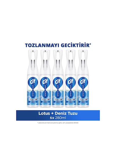 Infinite Clean Doğal Probiyotikli Anti Toz Sprey Tüm Yüzeyler İçin Lotus & Deniz Tuzu 280ml X5 5'li Set
