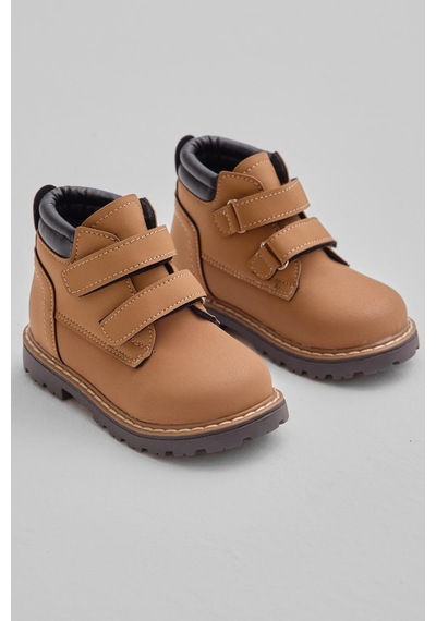 Tonny Black Kalın Termo Taban Sıcak Astarlı Çift Cırtlı Çocuk Unisex Camel Bot Tbrzn010 Camel