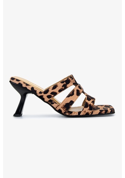Valmenti Kadın Vegan Leopar Topuklu Terlik 1063 23420 Bn Trlk Y25 Leopar Leopar