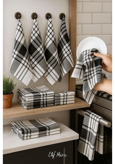 Tr 10 Lu Lüks Mutfak Kurulama Bezi Seti 45x65 Cm Table Linen Diğer
