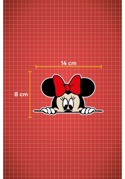14 X 8 Cm Minnie Mouse Sticker Araba Laptop Oto Motor Sticker