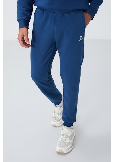 Tommy Life Parlament Pamuklu Kalın İçi Tüylü Yumuşak Dokulu Comfort Fit Nakışlı Erkek Eşofman Takım -85265 Mavi