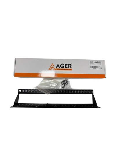 Ager Ac-610-24 1u 24 Port Cat6 Patch Panel Black