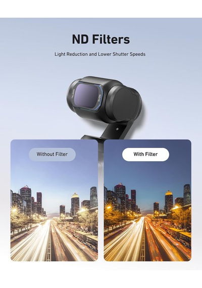 Telesın Nd16/32/64/256 Filtreler, Djı Osmo Pocket 4/3 & Xtra Muse İle Uyumlu Manyetik Sabitlemeli Polarize Nötr Yoğunluk Filtresi