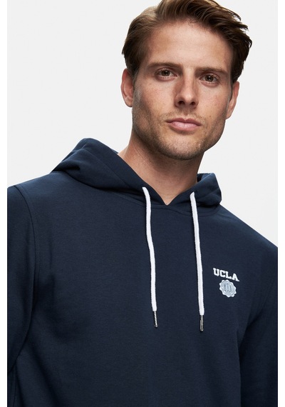 Ucla Nevada Lacivert Kapüşonlu Baskılı Standard Fit Erkek Sweatshirt Lacivert