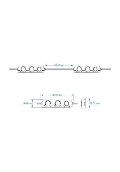 2 Adet 12V 3 Ledli Parmak Led Modül 1.5W 2835 Mercekli Beyaz