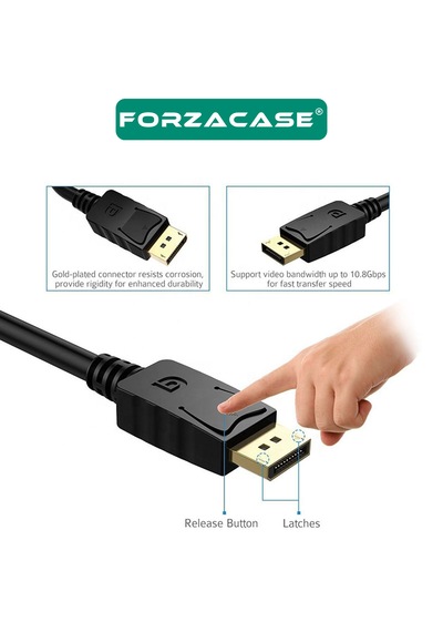 Forzacase Displayport Dp To Vga Adaptör Çevirici Dp Erkek - Vga Dişi Görüntü Aktarıcı - Fc1202