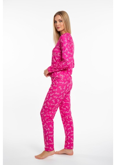 Bisiklet Yaka Süet Pijama Takımı 6002 Barbie Çok Renkli