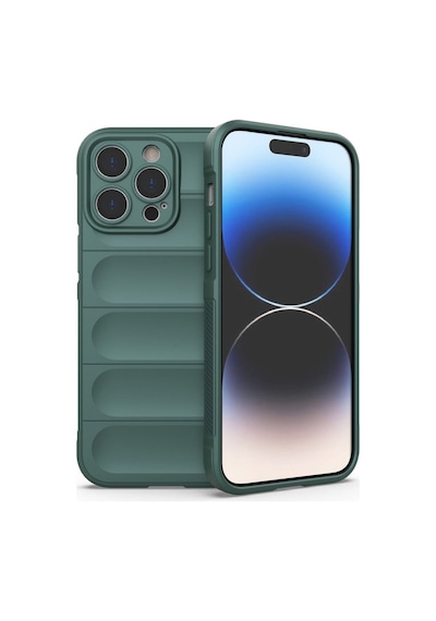 iPhone Uyumlu 14 Pro Kılıf Optimum Silikon - Koyu Yeşil Düz Renkli