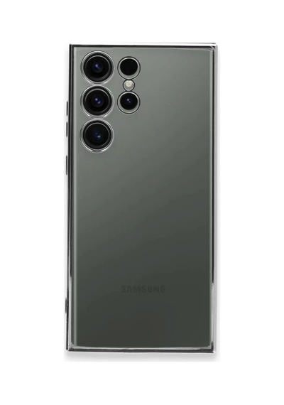 Samsung Galaxy Uyumlu   S23 Ultra Kılıf Razer Lensli Silikon - Gümüş