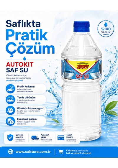 Autokit Saf Su 1 Litre Akü Ve Radyatör Tamamlama Suyu