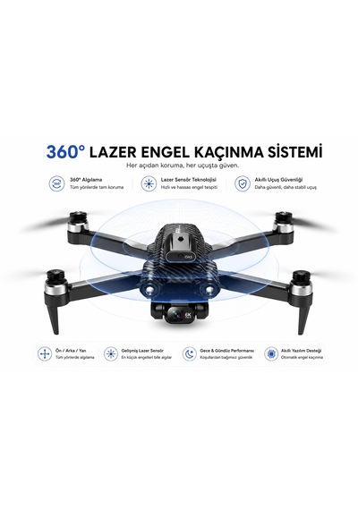 A13 Dron Akıllı Hava Fotoğrafçılık Dronu 360 Derece Akıllı Engel Algılama Katlanabilir Optik Akış Konum Sabitleme Elektirikli Kamera Fırçasız Motor