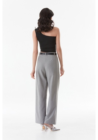 Fullamoda Basic Tek Kol Crop Bluz- Siyah 24YGB7510203462-Siyah