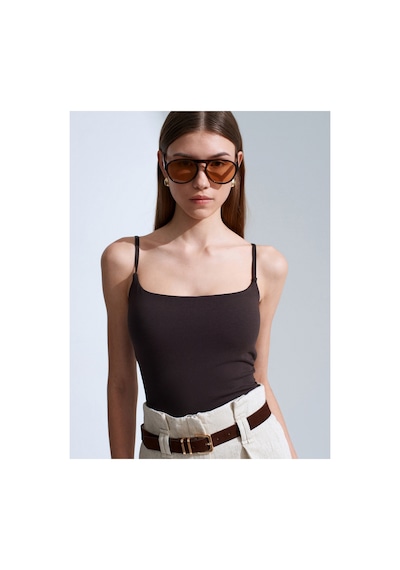 Dilvin 21200 Bra-free Askılı Top Koyu Kahve