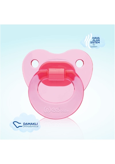 Wee Baby Akide Damaklı Silikon Emzik 6-18 Ay Pembe