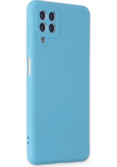 Samsung  Uyumlu  Galaxy A22 Kılıf Nano İçi Kadife Silikon Mavi
