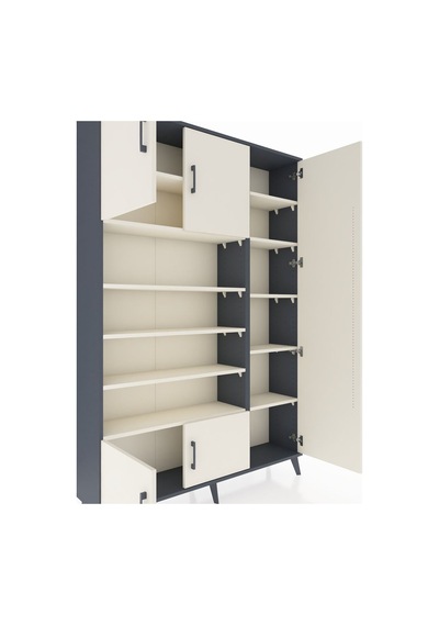 Arges Dolap 11 Raflı 5 Kapaklı 132x30x195 Antrasit-aytaşı/aytaşı Antrasit Arges Dolap 11 Raflı 5 Kapaklı 132x30x195 Antrasit-aytaşı/aytaşı Antrasit