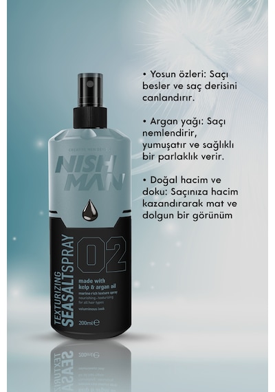 Hacim Ve Dolgunluk Veren Deniz Tuzu Saç Spreyi Yosun Ve Argan Yağı İçerir 200 Ml