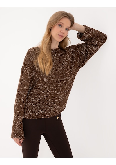 Pierre Cardin Kadın Kahverengi Kazak /triko 50324797-vr029 Kahverengi