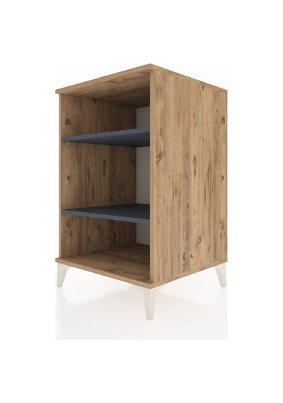 Kronos Komodin 2 Raflı 60x59x96 Çam-antrasit Atlas Çam